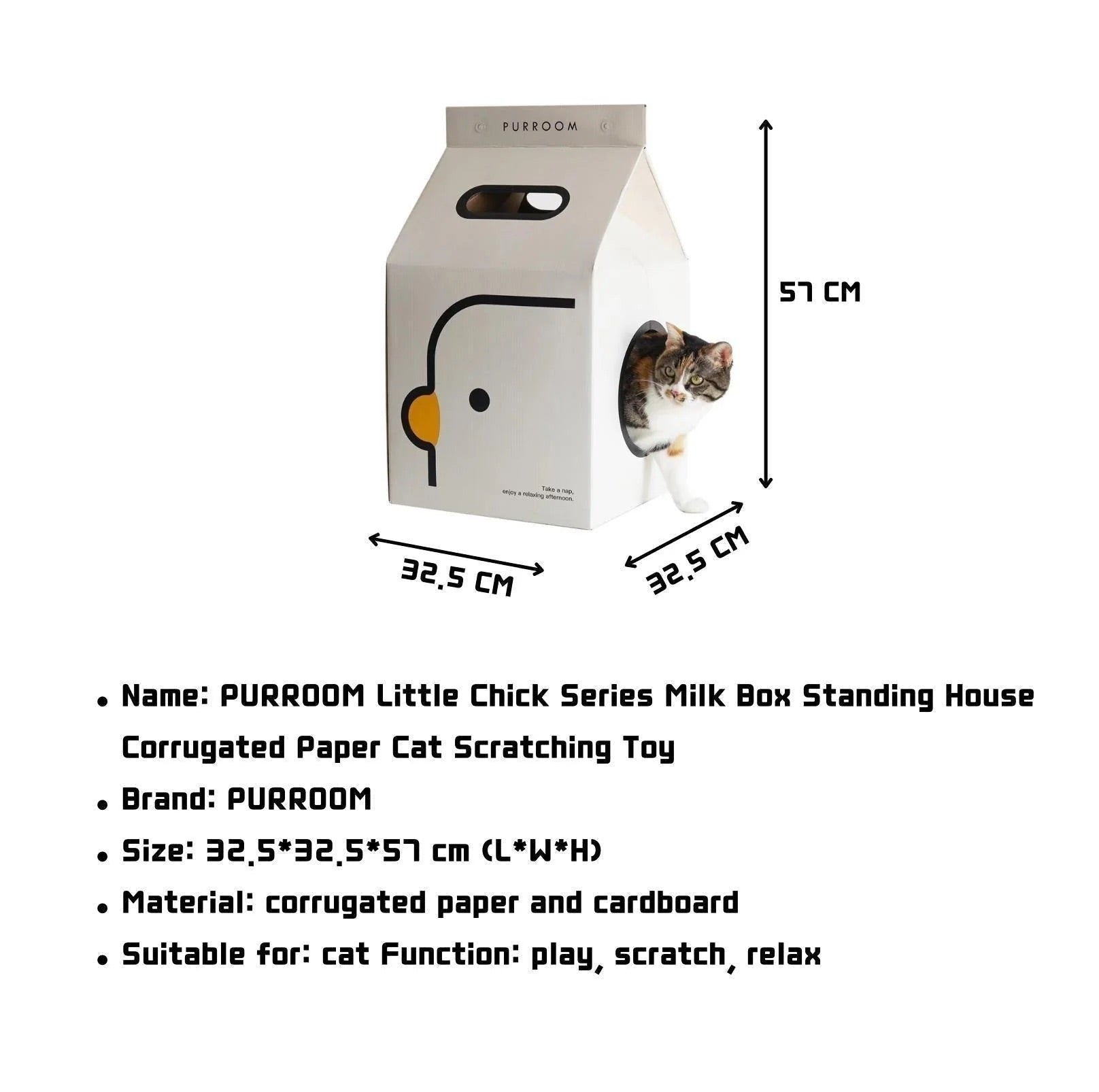 PURROOM Little Chicken Series Milk Box Cat Scratcher House-Petroom