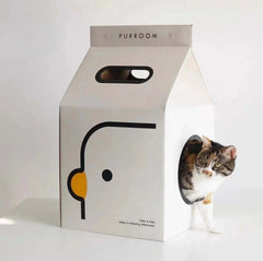 PURROOM Little Chicken Series Milk Box Cat Scratcher House-Petroom