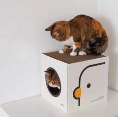 PURROOM Little Chicken Series: Square-Shaped Cat Scratcher House-Petroom