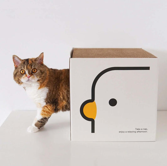 PURROOM Little Chicken Series: Square-Shaped Cat Scratcher House-Petroom