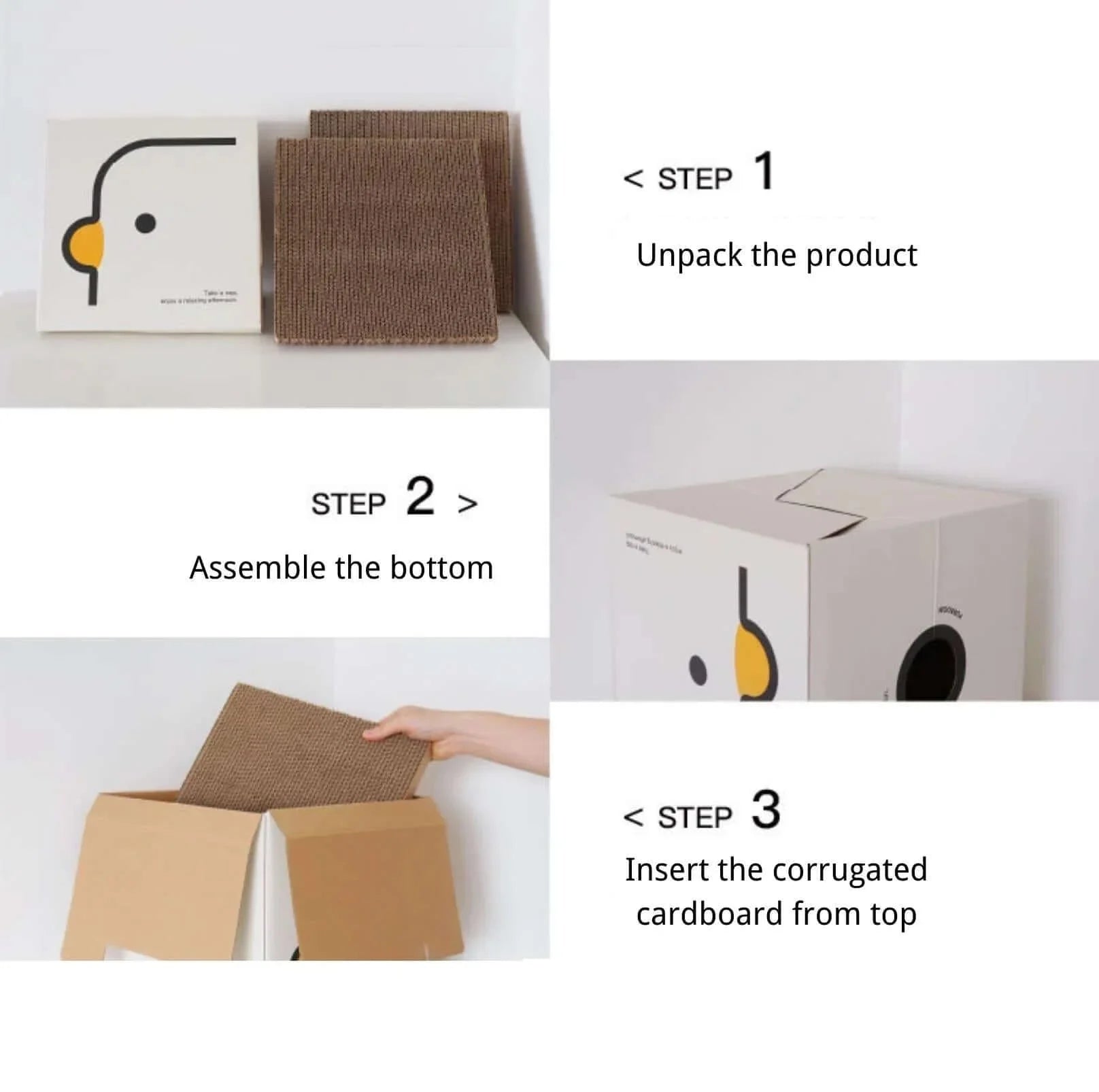 PURROOM Little Chicken Series: Square-Shaped Cat Scratcher House-Petroom