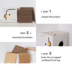 PURROOM Little Chicken Series: Square-Shaped Cat Scratcher House-Petroom