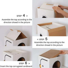 PURROOM Little Chicken Series: Square-Shaped Cat Scratcher House-Petroom