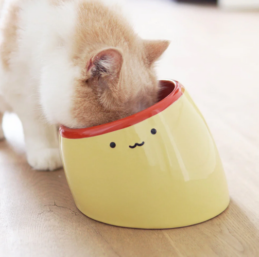 PURROOM Pudding-Shaped Elevated Slanted Bowl-Petroom