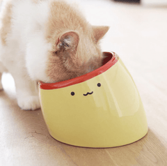 PURROOM Pudding-Shaped Elevated Slanted Bowl-Petroom