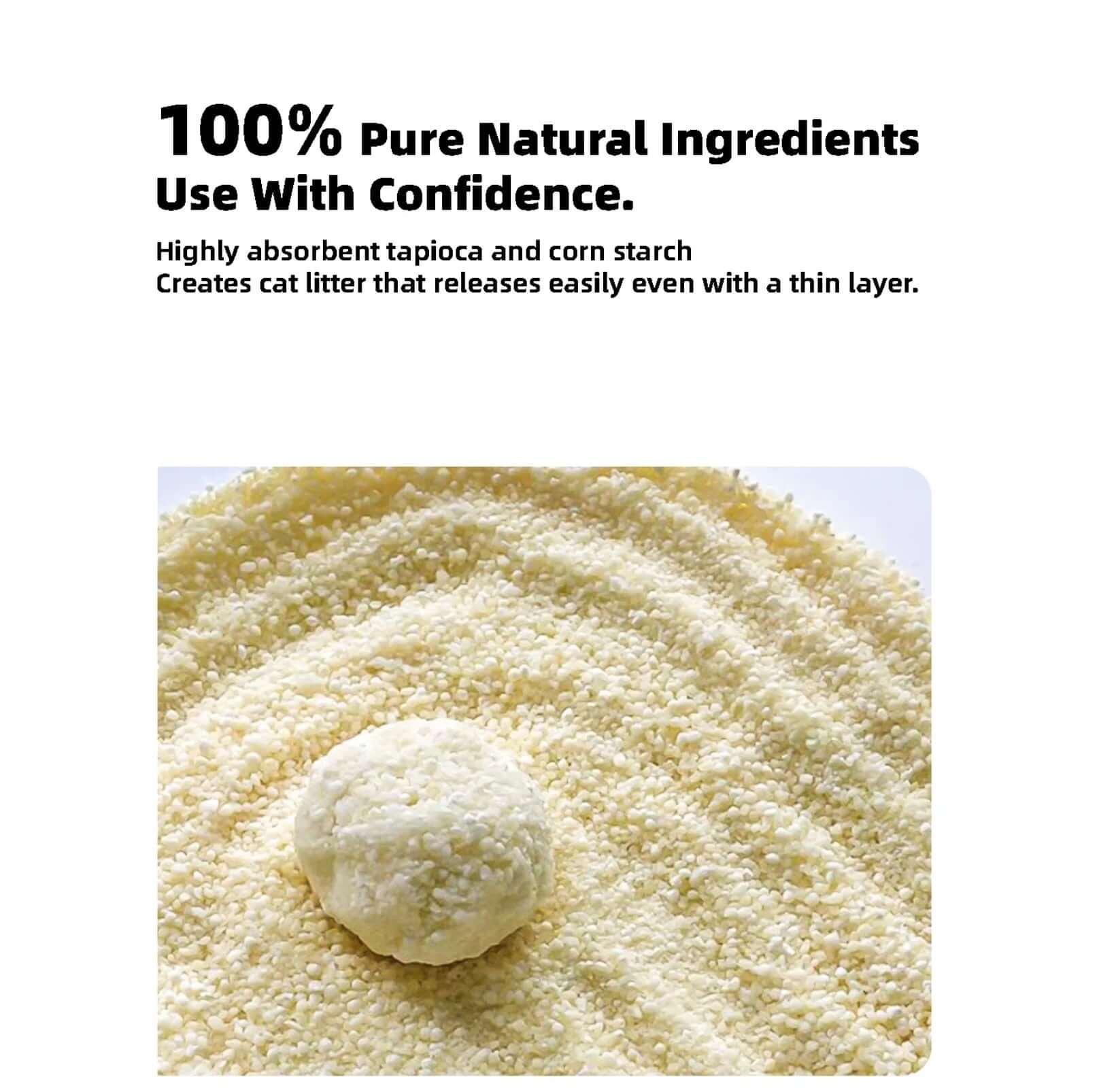 PawPuff 100% Natural Plant-Based Cat Litter - Corn & Cassava, 5kg-Petroom