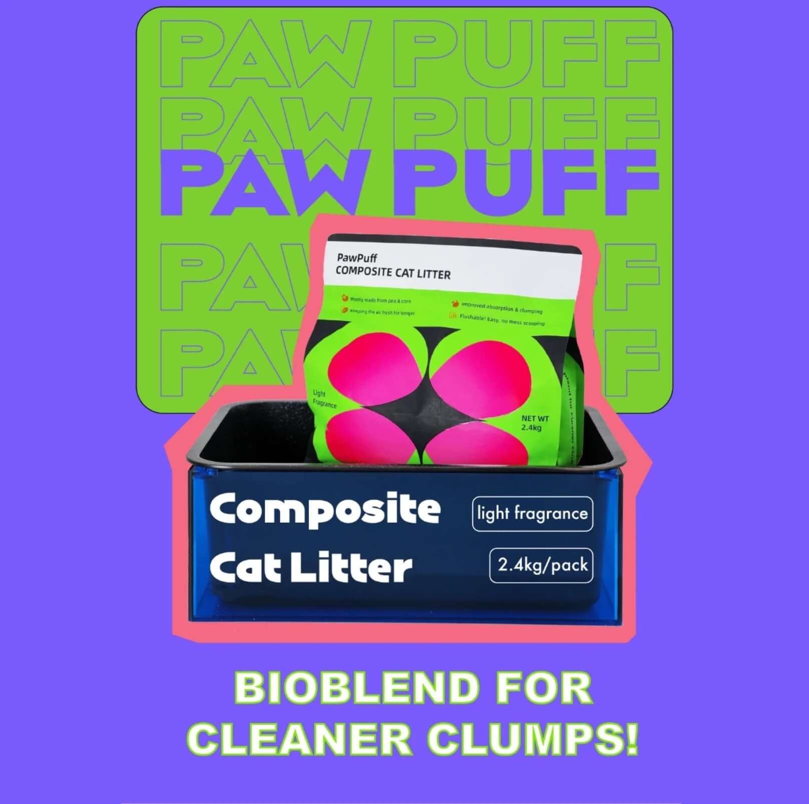 PawPuff Composite Cat Litter - Mineral and Tofu-Petroom
