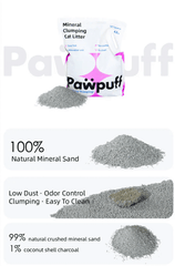 PawPuff Ultra Clumping Sodium Bentonite Cat Litter, 9.6kg - DUST FREE Formula Upgrade Version-Petroom