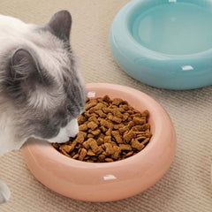 Petroom Bagel-Shaped Pet Ceramic Bowl 200ml Capacity-PETROOM