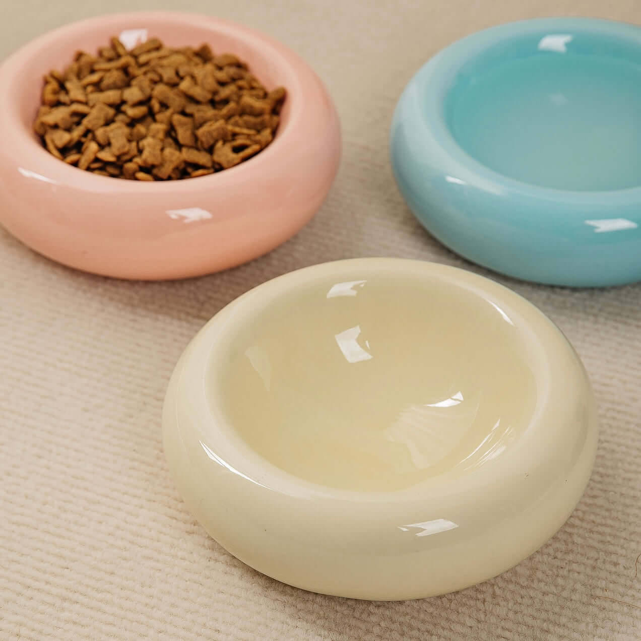 Petroom Bagel-Shaped Pet Ceramic Bowl 200ml Capacity-PETROOM