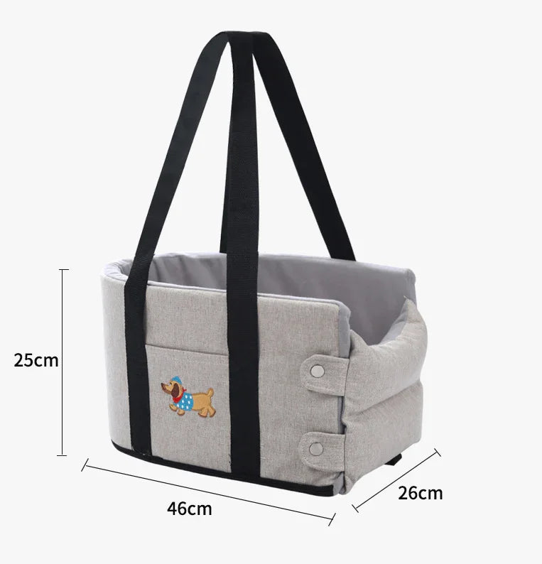 Petroom Car Dog Bed Pet Travel Carrier With Safety Strap-Petroom