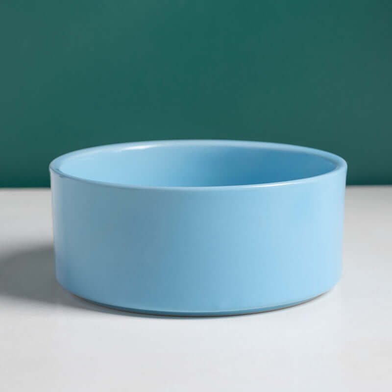 Petroom Ceramic Dog & Cat Bowls with Wooden Stand – Non-Slip Elevated Food & Water Feeder-Petroom