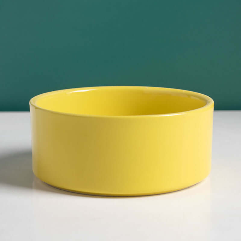 Petroom Ceramic Dog & Cat Bowls with Wooden Stand – Non-Slip Elevated Food & Water Feeder-Petroom