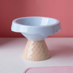 Petroom Ceramic Ice Cream Shape Pet Food Bowl Water Bowl-Petroom