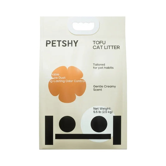 PetroomPetshy Tofu Cat Litter Low Dust and Flushable 2.5KG/6L