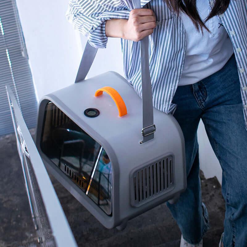 Premium Cat Carrier with Temperature & Humidity Indicator – Safe & Stylish Travel Bag-Petroom