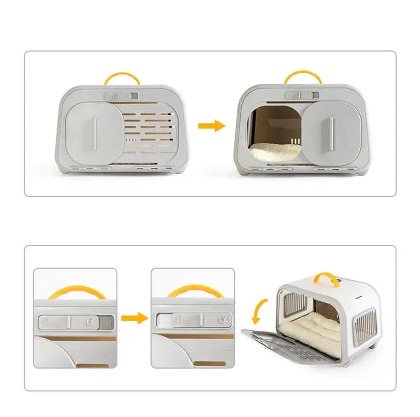 Premium Cat Carrier with Temperature & Humidity Indicator – Safe & Stylish Travel Bag-Petroom