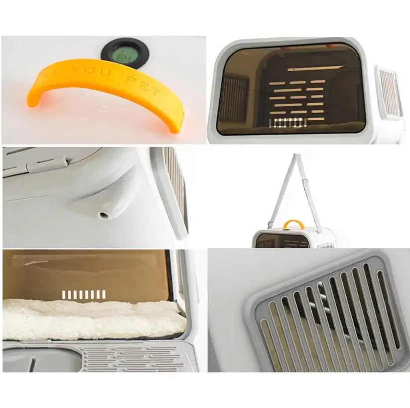 Premium Cat Carrier with Temperature & Humidity Indicator – Safe & Stylish Travel Bag-Petroom