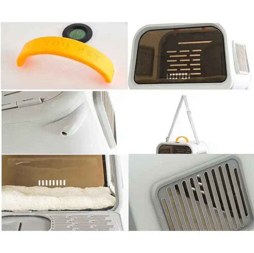 Premium Cat Carrier with Temperature & Humidity Indicator – Safe & Stylish Travel Bag-Petroom