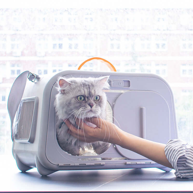 Premium Cat Carrier with Temperature & Humidity Indicator – Safe & Stylish Travel Bag-Petroom