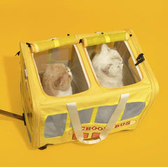 PurLab Multifunctional School Bus Pet Travel Pet Carrier Pet Bag With Wheels-Petroom