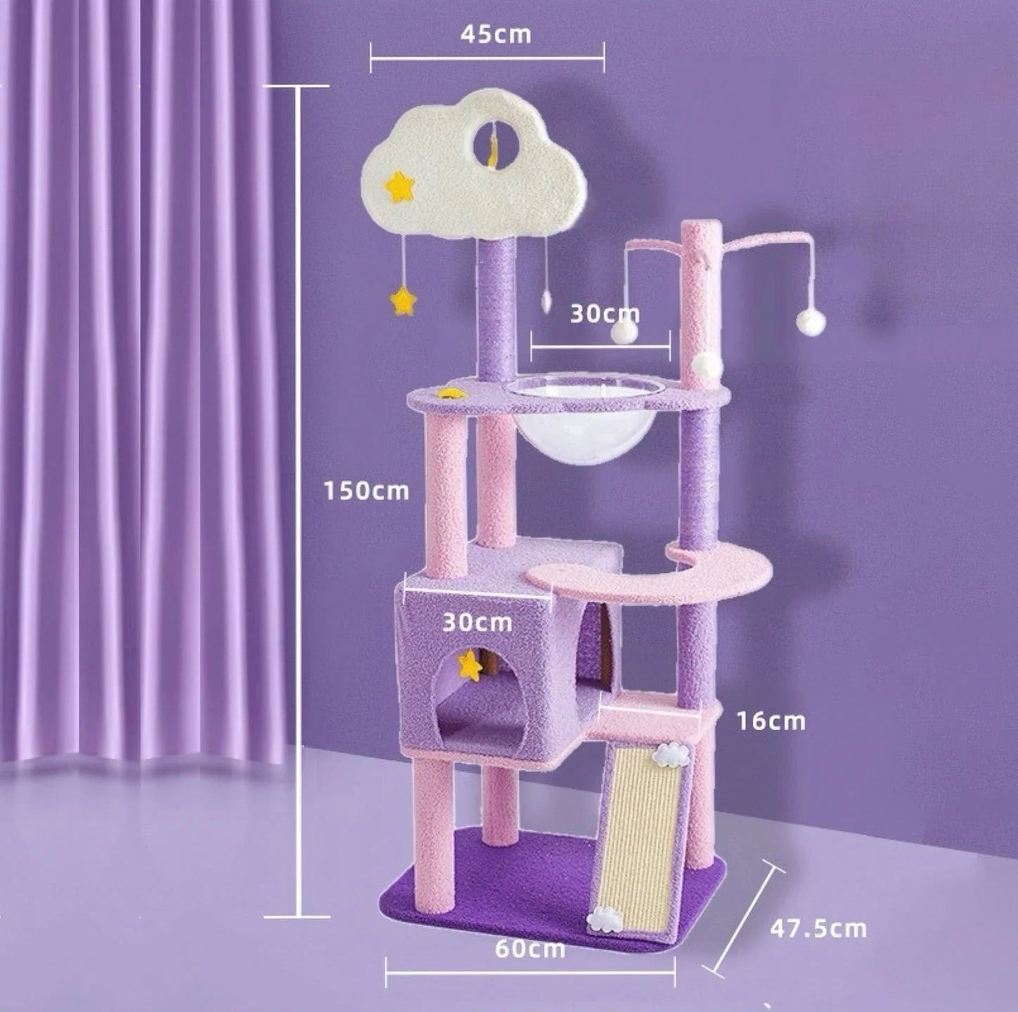 Purple Sky Adventure Cat Tree-Petroom