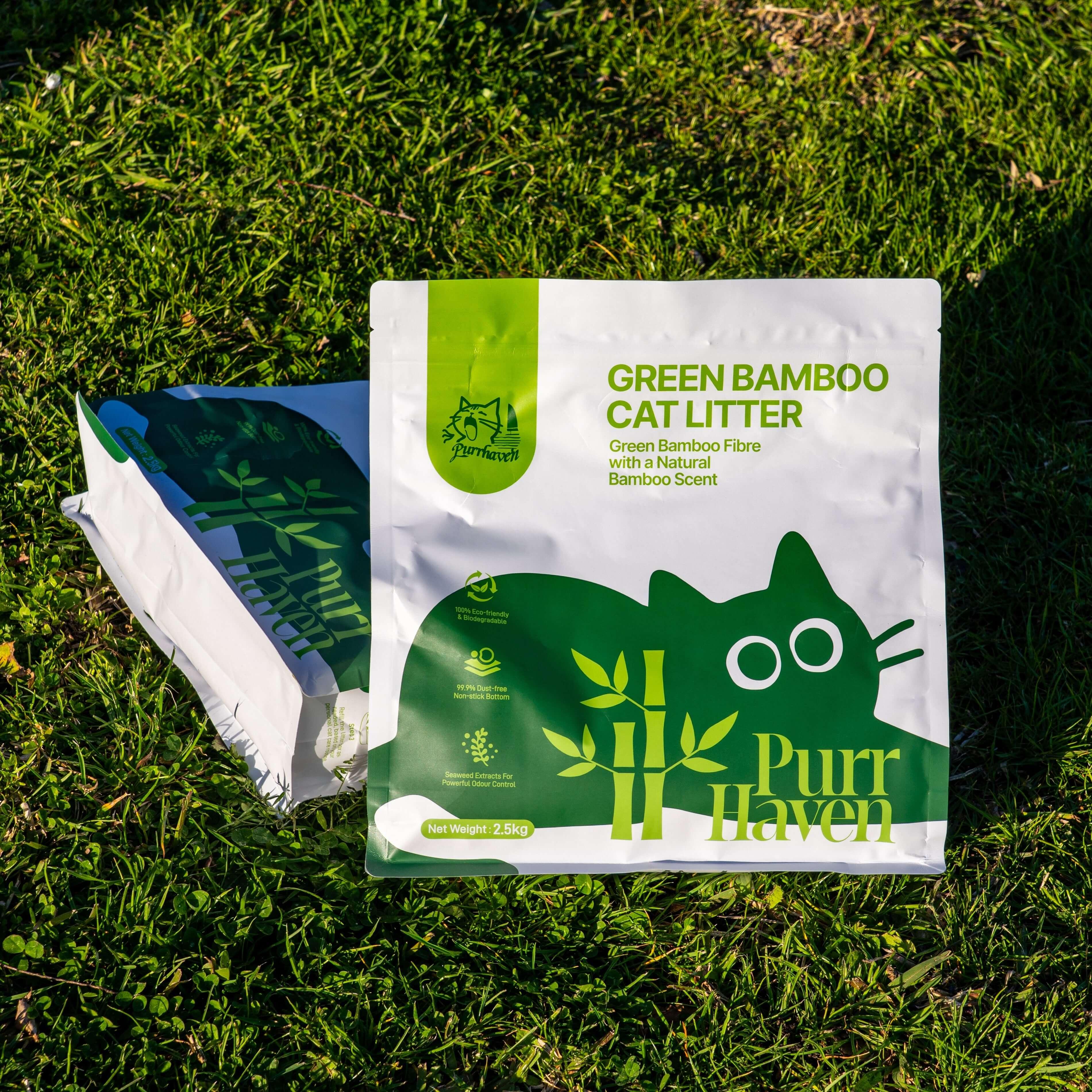 Purr Haven Plant-based Eco Green Bamboo Cat Litter 2.5.kg-Petroom