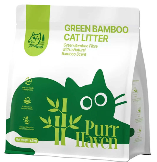 Purr Haven Plant-based Eco Green Bamboo Cat Litter 2.5.kg-Petroom