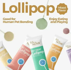 Colorful pet treat lollipops for cats and dogs, mixed flavor bonding treats for play and training