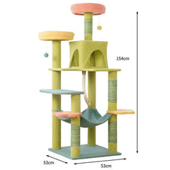 Petroom 154cm multi-level aesthetic cat tower with sisal posts and plush perches.
