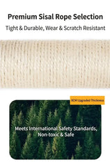 Close-up of durable sisal rope scratching posts for Petroom cat tower.