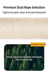 Premium Sisal Rope Selection for durable cat trees, 8cm thickness, meets safety standards, non-toxic and scratch resistant.