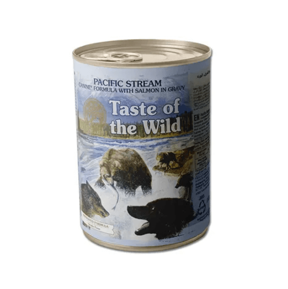 Taste Of The Wild Pacific Stream Canine Formula with Salmon in Gravy for Dogs Can 390g x 12-Petroom