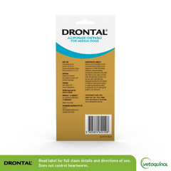Drontal Medium Dogs Allwormer Chewables 10kg x5 Tablets-PETROOM
