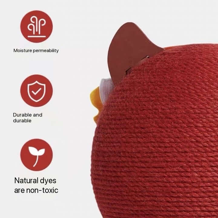 VETRESKA Natural Sisal Pet Cat Scratching Ball Tiger Interactive Cat Scratcher-Petroom