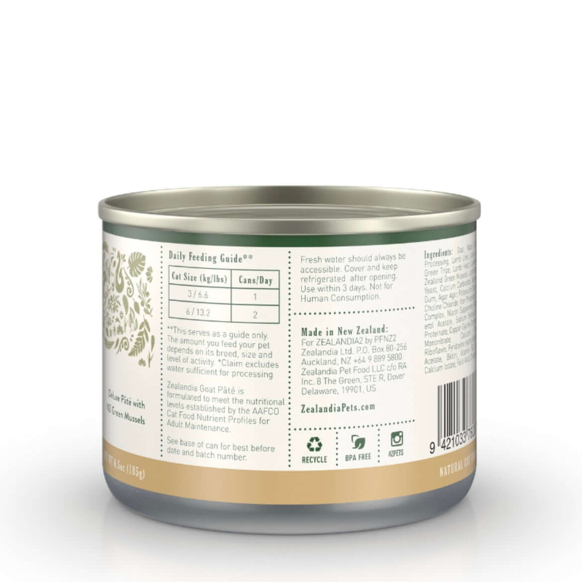 ZEALANDIA Grain Free Goat Pate Wet Cat Food-Petroom
