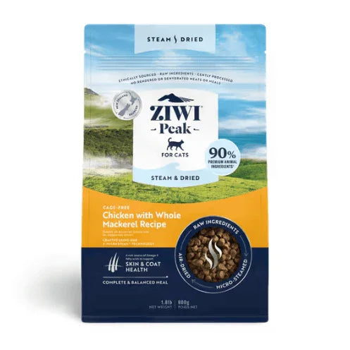 ZIWI PEAK Steam & Dried Cage-Free Chicken with Whole Mackerel Cat Food-Petroom