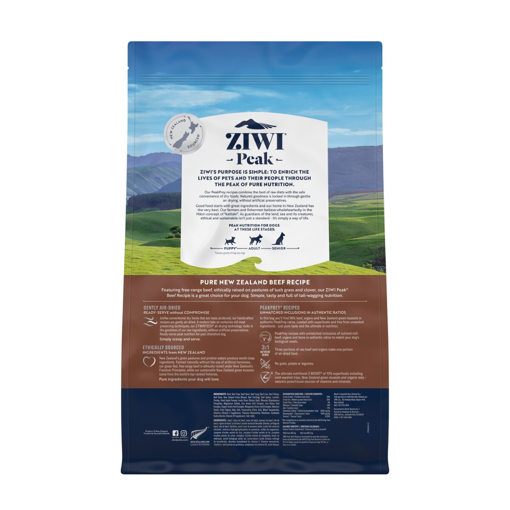 Ziwi Peak Air Dried Beef Recipe Dry Dog Food-PETROOM
