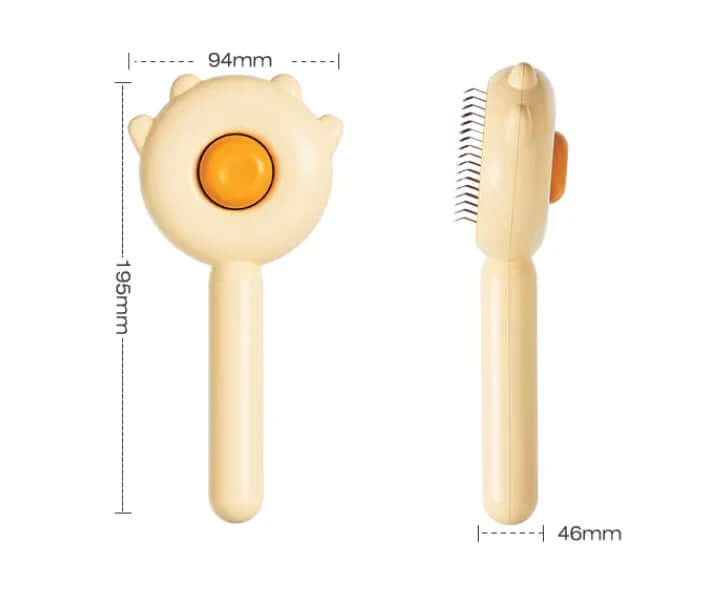 Two baby rattles with measurements on a white background