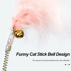 Cat Toy with Bell Feather – Interactive Cat Stick for Cats