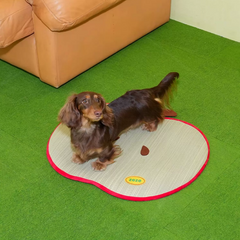 ZEZE Apple-Shaped Woven Rush Grass Pet Mat