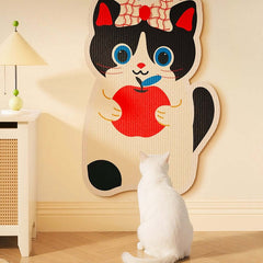 Aesthetic Wall-Mount Cat Scratch Pad Wall Protector featuring a playful cat design, perfect for protecting walls while cats scratch.
