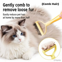 Dual-Sided Pet Dematting and Deshedding Comb for Cats and Dogs