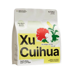 Xu Cuihua natural cat litter with green tea scent, made from corn & cassava, non-stick formula, 2.5kg bag
