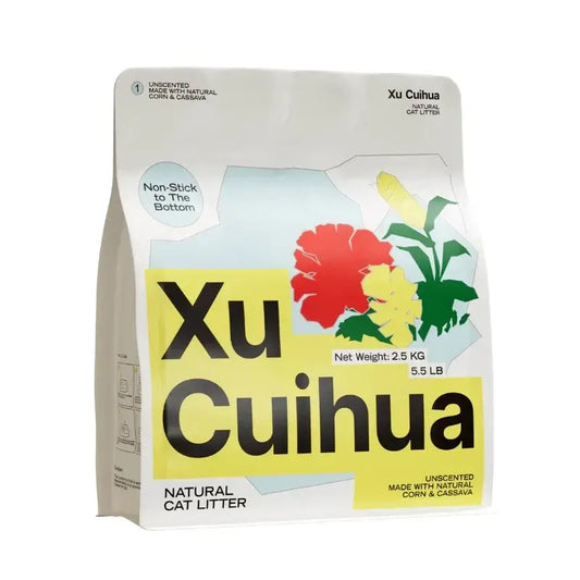 Xu Cuihua natural unscented cat litter made with corn & cassava, non-stick formula, 2.5kg bag