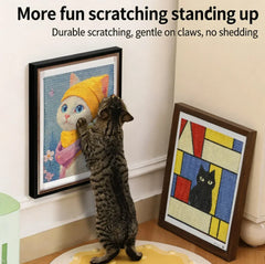 Framed Sisal Wall-Mounted Cat Scratching Board – Decorative Vertical Cat Scratcher