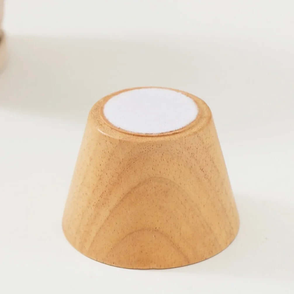 Wooden pet bowl with white non-slip base, ideal for cats and dogs