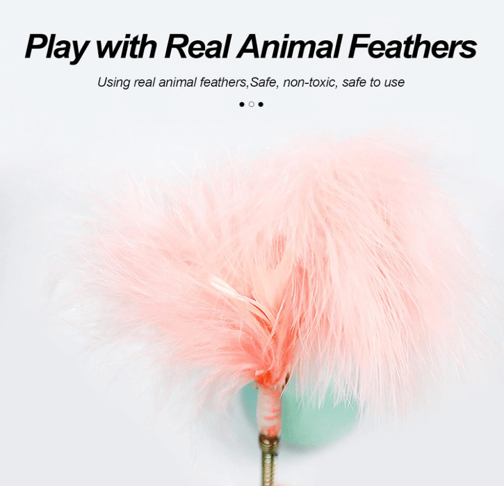 Cat Toy with Bell Feather – Interactive Cat Stick for Cats-Petroom
