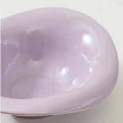 Lavender ceramic pet bowl for cats and dogs, smooth glossy finish, stylish pet supply