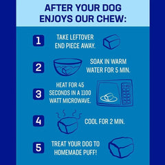 Instructions for using Himalayan Dog Chew Peanut Butter Large after your dog enjoys it.